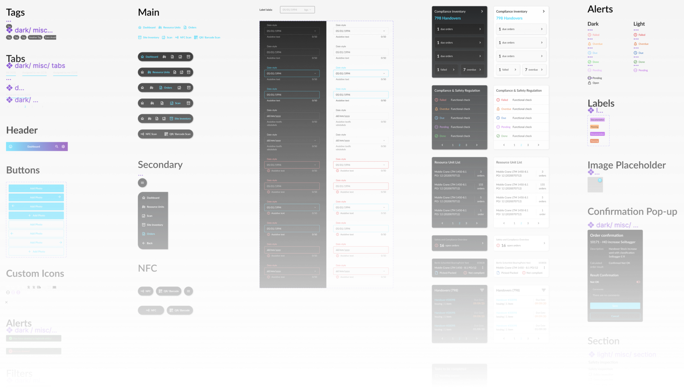 Application screens collage